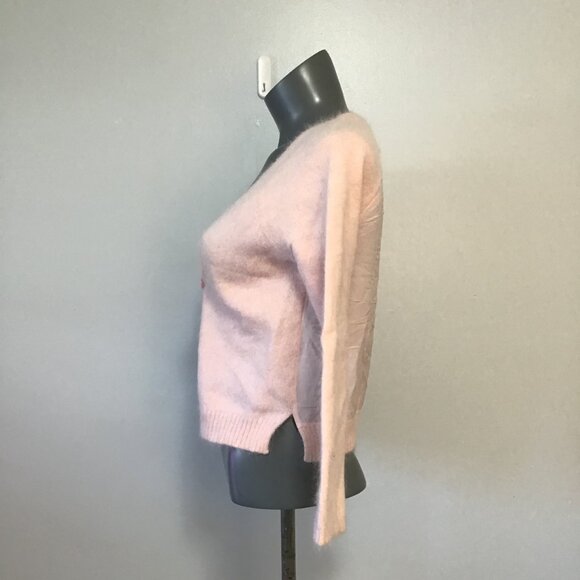 Nougat London Angora/Nylon Blend Button Front V-Neck Cardigan Size S - Picture 6 of 13